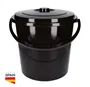 Cubo con asa y tapa 15L Negro