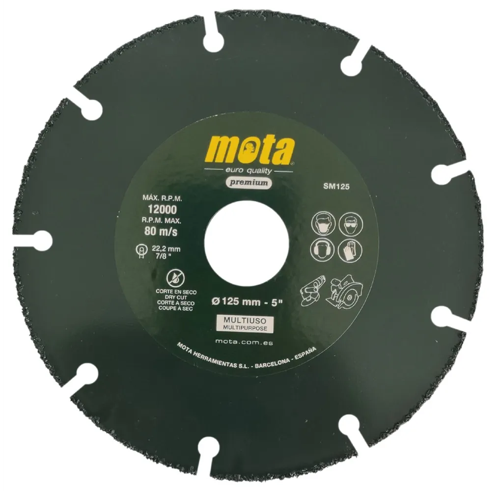 Multi-purpose diamond disc dry cutting 125m - Mota