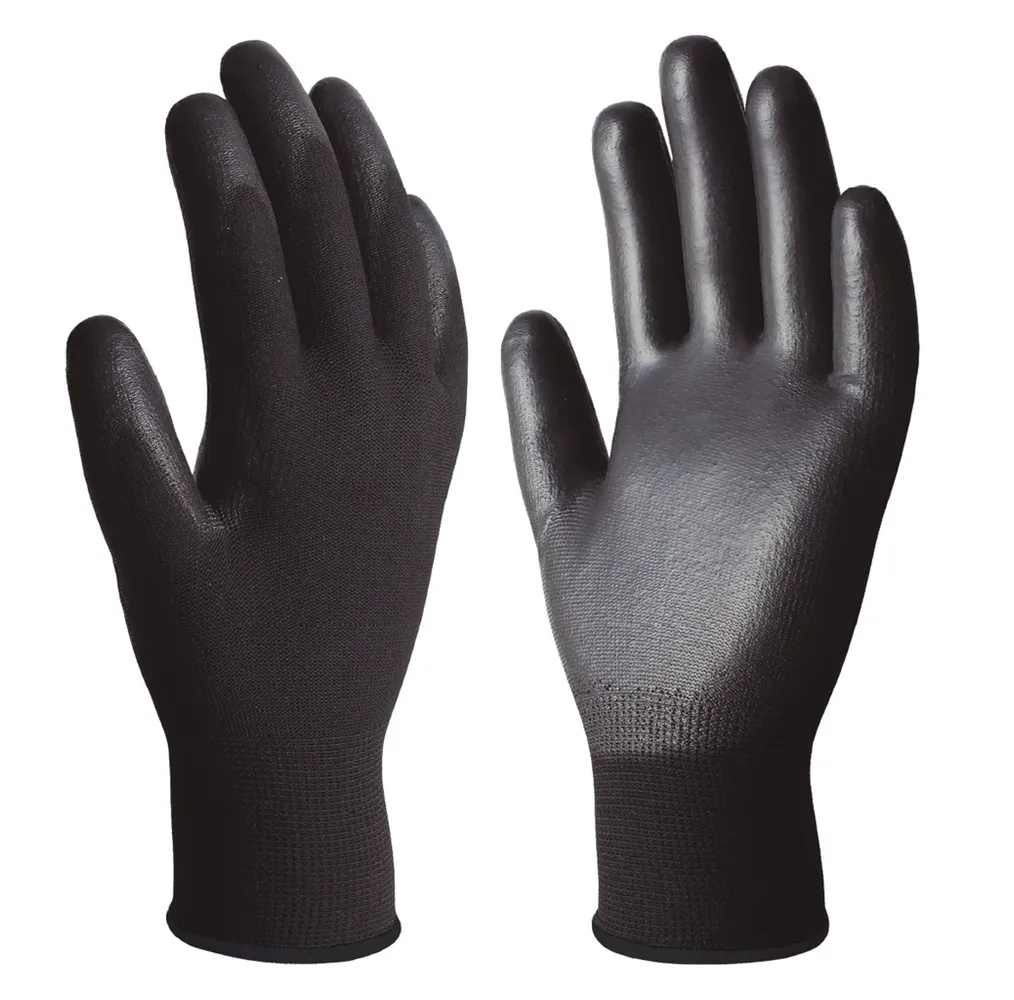 Guante poliéster y poliuretano Negro - Talla 10