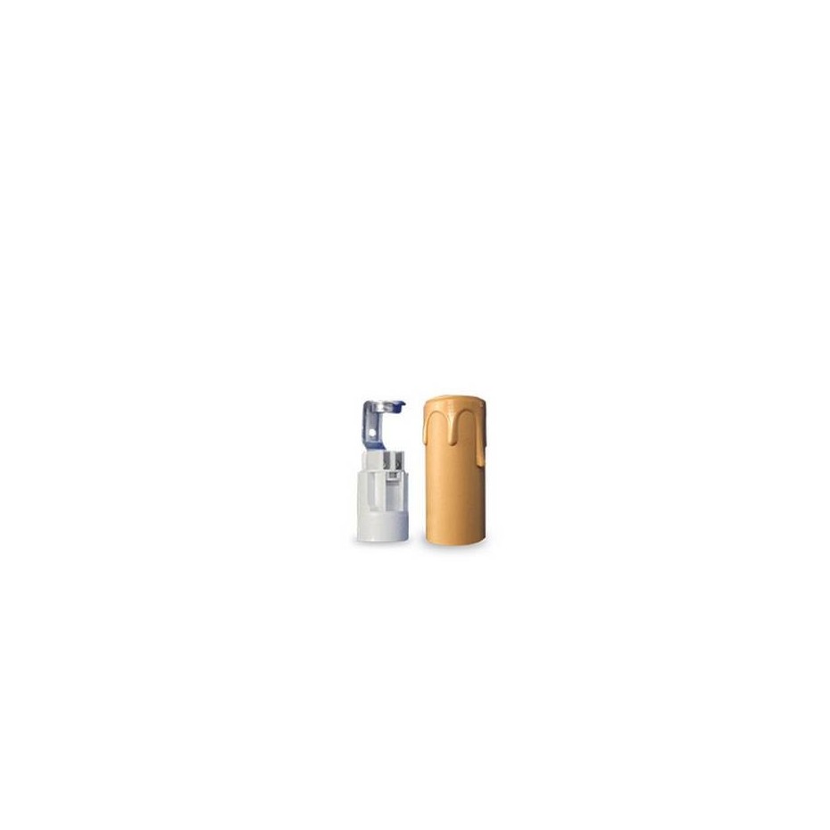 Portalámparas vela E14 65mm Crema