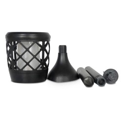 Lámpara + Estaca efecto fuego con carga solar o USB IP65 sensor de luz