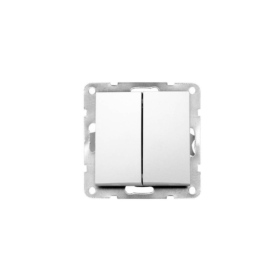 Doble interruptor empotrable Iota Blanco
