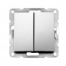 Doble interruptor empotrable Iota Plata