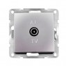 Base con toma de antena TV empotrable Iota Plata