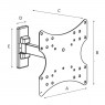 Soporte para televisión de 23 - 42 pulgadas con brazo