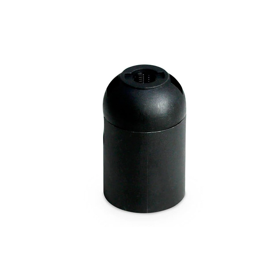 Portalámparas termoplástico liso E27 Negro