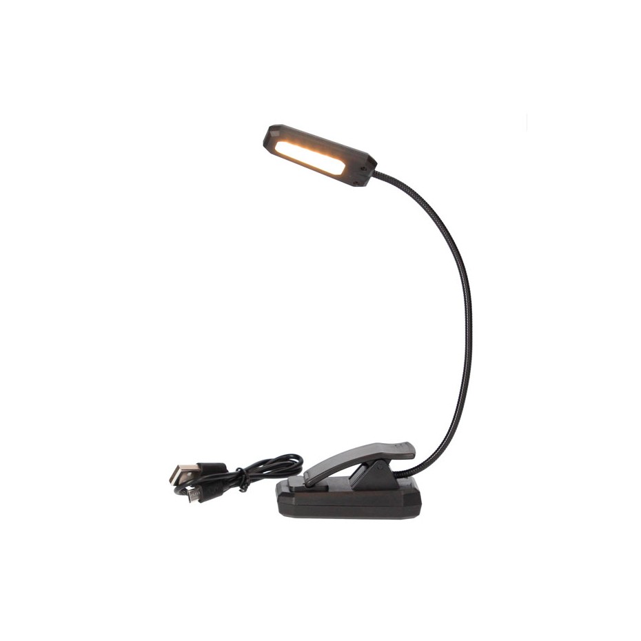 Linterna de lectura LED ajustable con pinza de sujeción
