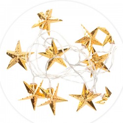 Guirnalda LED a pilas con Estrellas doradas LED 2700-3000K