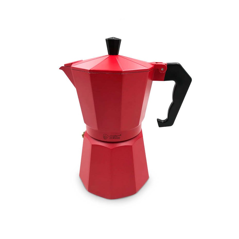 Cafetera Moka Kalossi de 6 tazas Roja