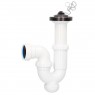 Sifón curvo extensible con válvula para lavabo y bidet