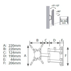 Soporte de televisión con brazo doble de 13" - 42"