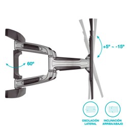 Soporte PRO de aluminio para TV curvas y planas con doble brazo de 37" - 80"