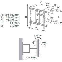 Soporte para televisión con brazo articulado de 37 - 80 pulgadas