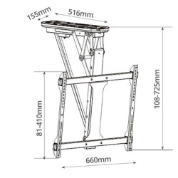 Soporte motorizado de techo para televisión de 32 - 70 pulgadas con mando a distancia
