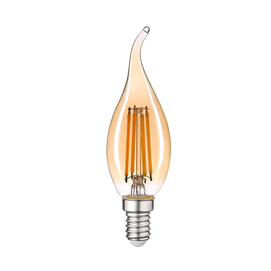 Lámpara LED vela soplo de viento Vintage 4W E14 2500K 400lm