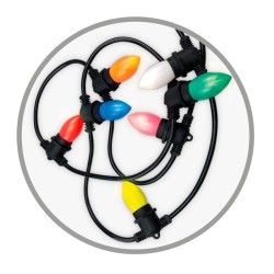 Kit guirnalda decorativa de 12 metros con 10 portalámparas E27 IP65