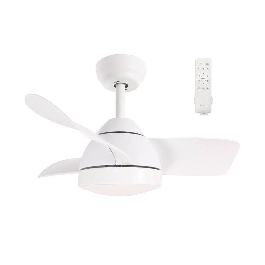 Ventilador de techo con luz led CCT pequeño y muy silencioso con mando a distancia