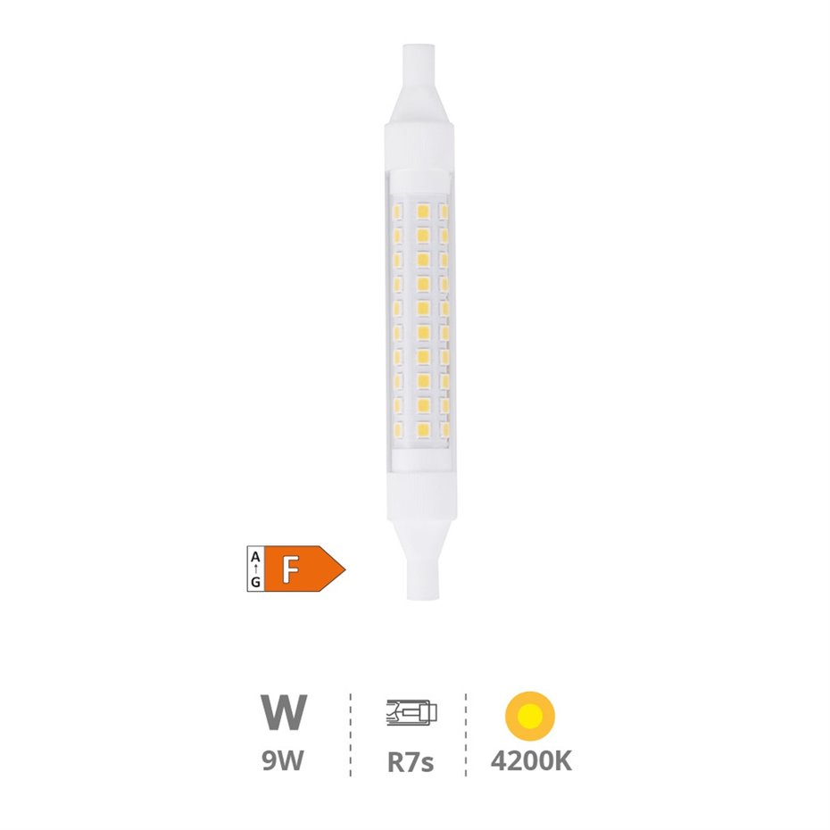 Lámpara lineal LED 118mm R7s 9W 4000K