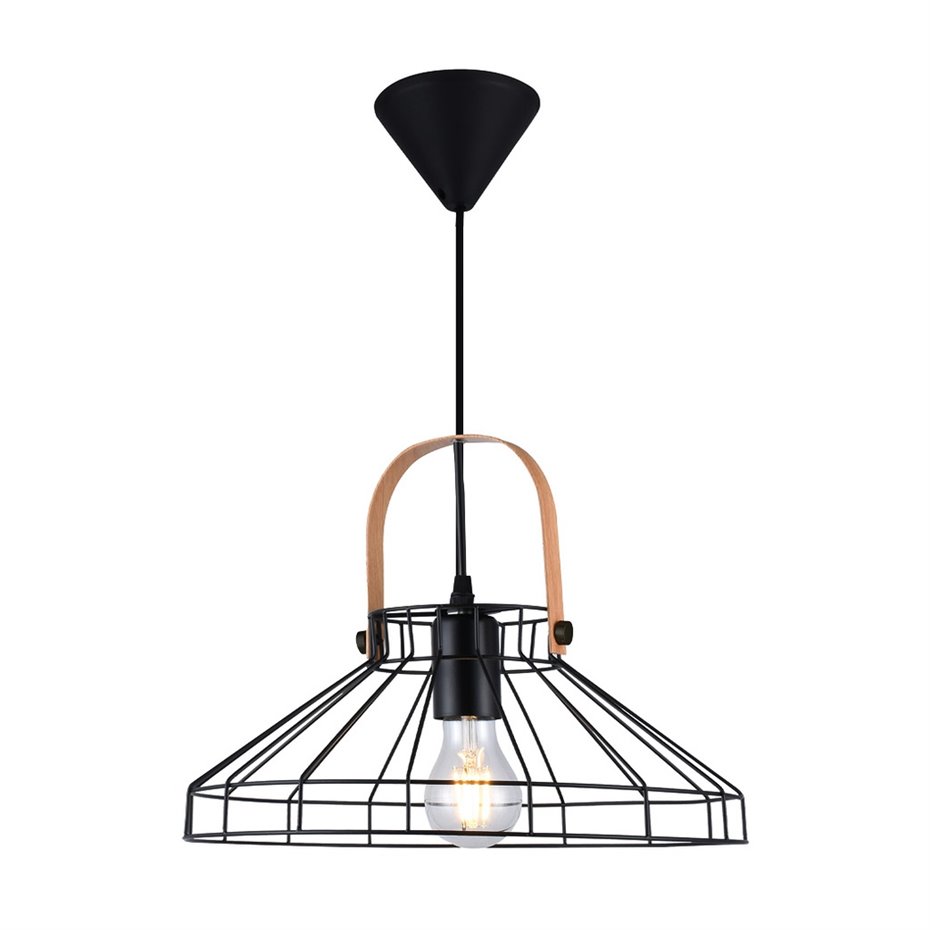 Lámpara colgante Serie Fundi E27 Ø340mm Negro