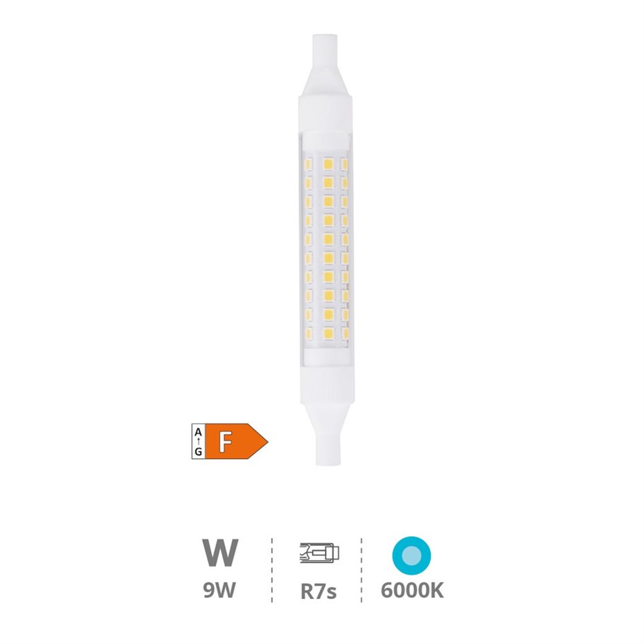 Lámpara lineal LED 118mm R7s 9W 6000K