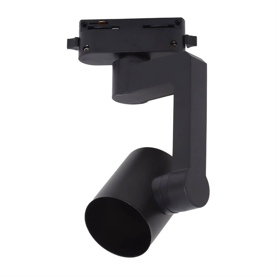Luminaria GU10 carril monofásico Negro