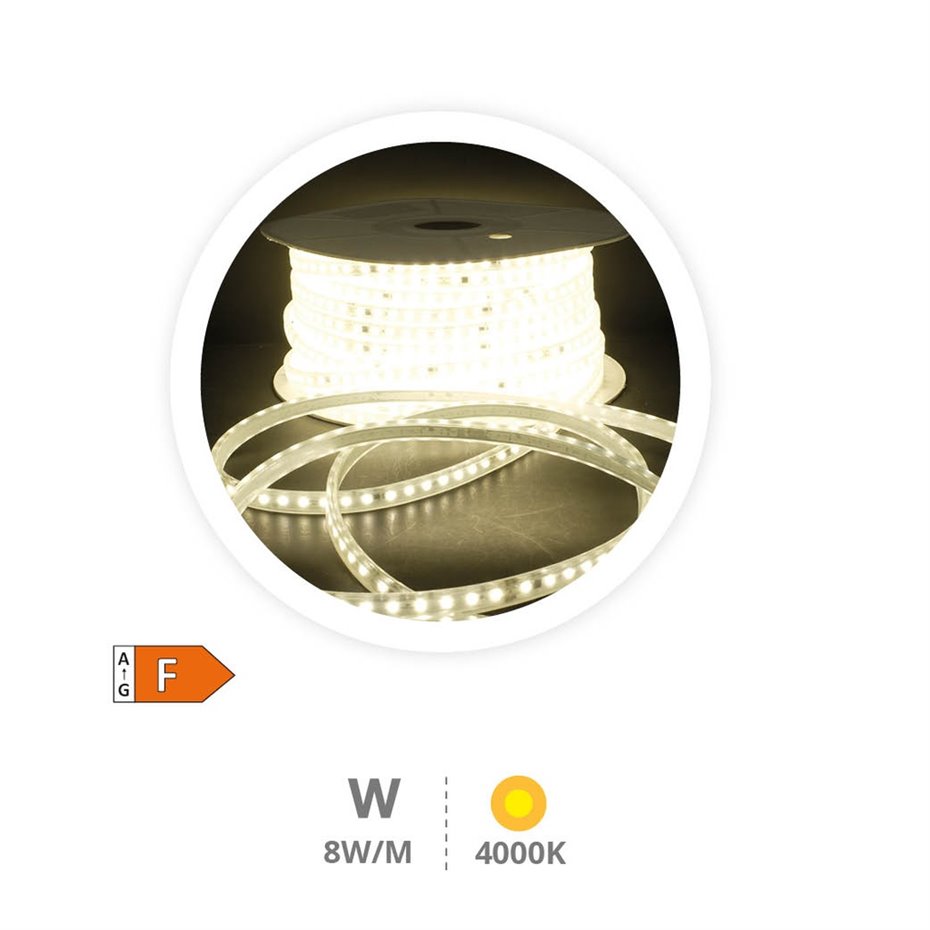 Rollo 50M tira LED 7,5W/M 4000-4500K IP65 230V