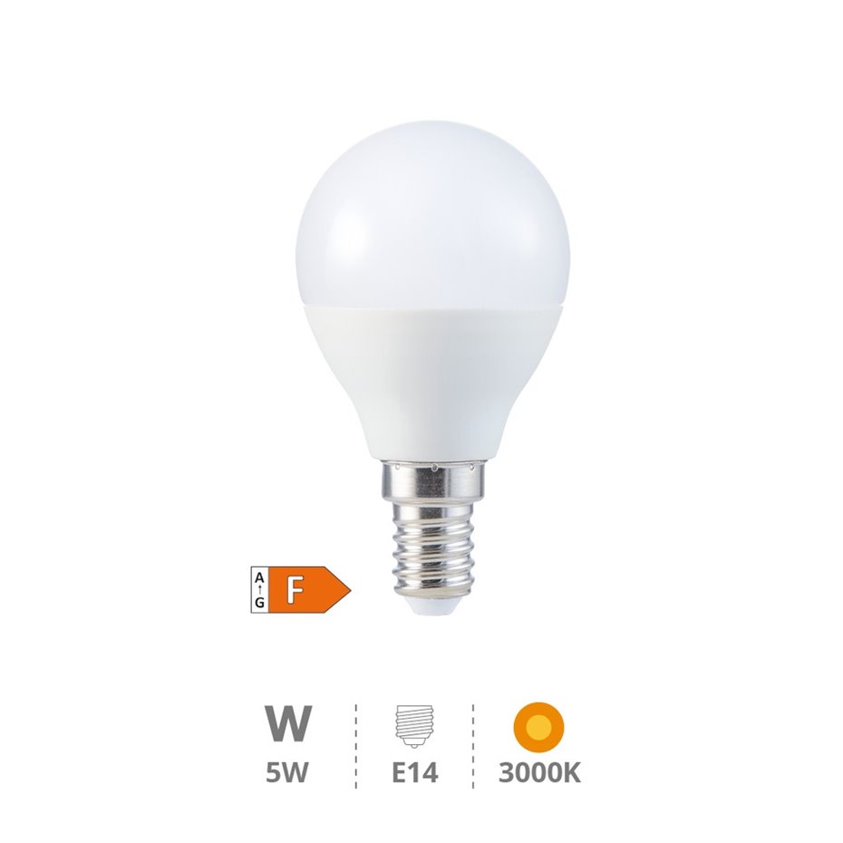 Lámpara LED esférica 5W E14 6000K