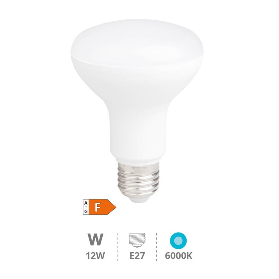 Lámpara LED reflectora R80 12W E27 3000K