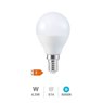 Lámpara LED esférica 6,5W E14 6000K