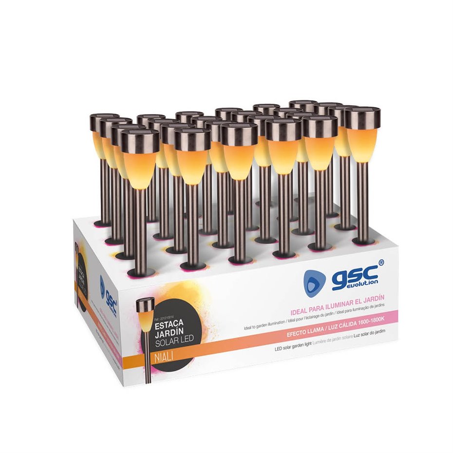 Estaca jardín solar LED - 24uds caja exp