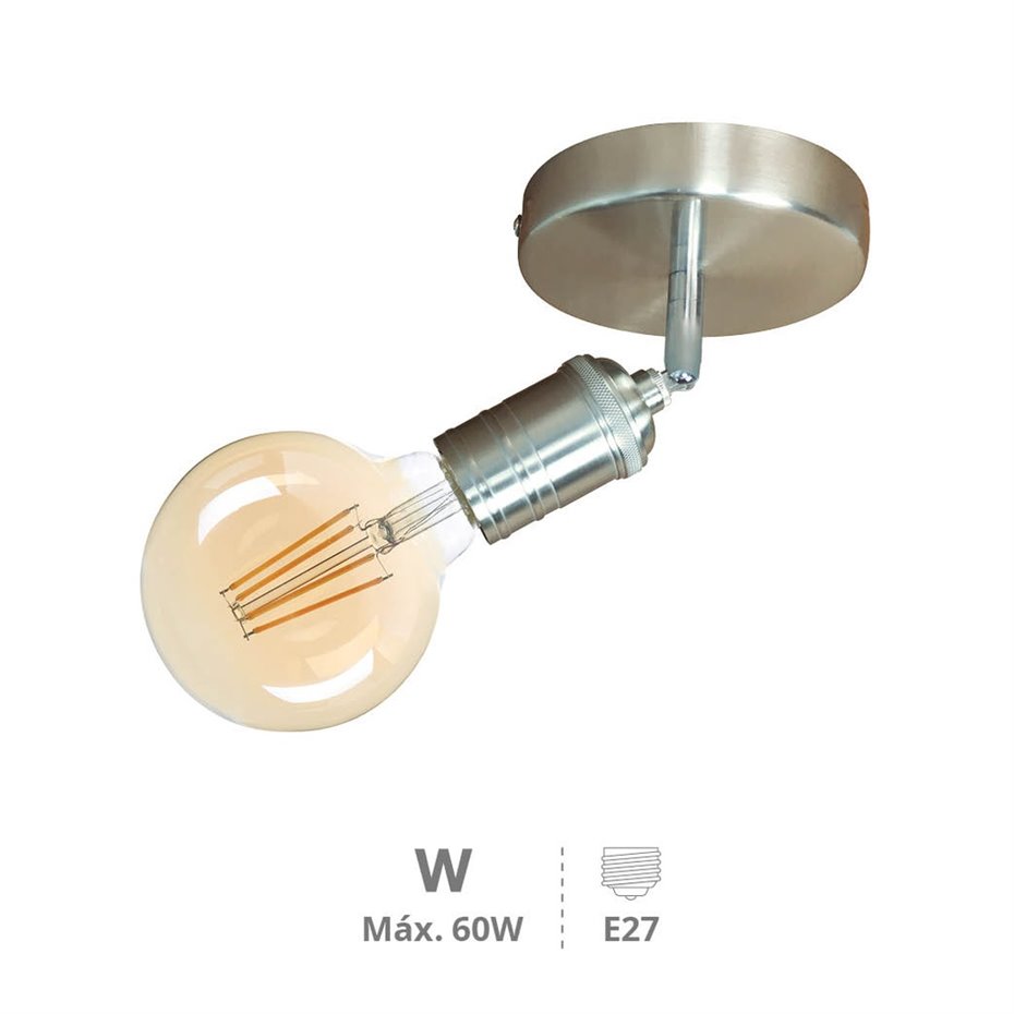 Foco de techo E27 Max.60W Plata