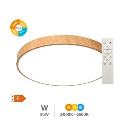 Plafón con mando 30W Negro Ø420x50mm CCT IP20 (copia)