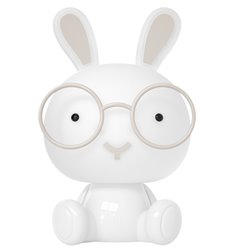 Luz de noche infantil LED Conejito 2,5W RGB + luz día batería recargable Blanco