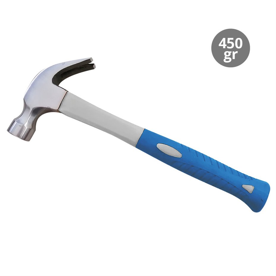Martillo de encofrador con mango de fibra de vidrio 450gr