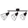 Foco de techo triple lineal Serie Bhani E27 Negro