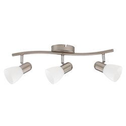 Foco de techo triple lineal Serie Guimara E14 Níquel