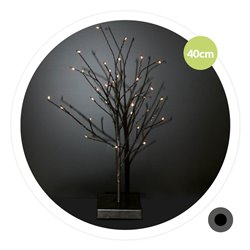Árbol decorativo LED Cumia 40cm 3xAA Negro