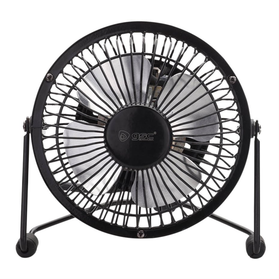 Mini ventilador sobremesa USB Kila Ø9,5cm 2,5W Negro