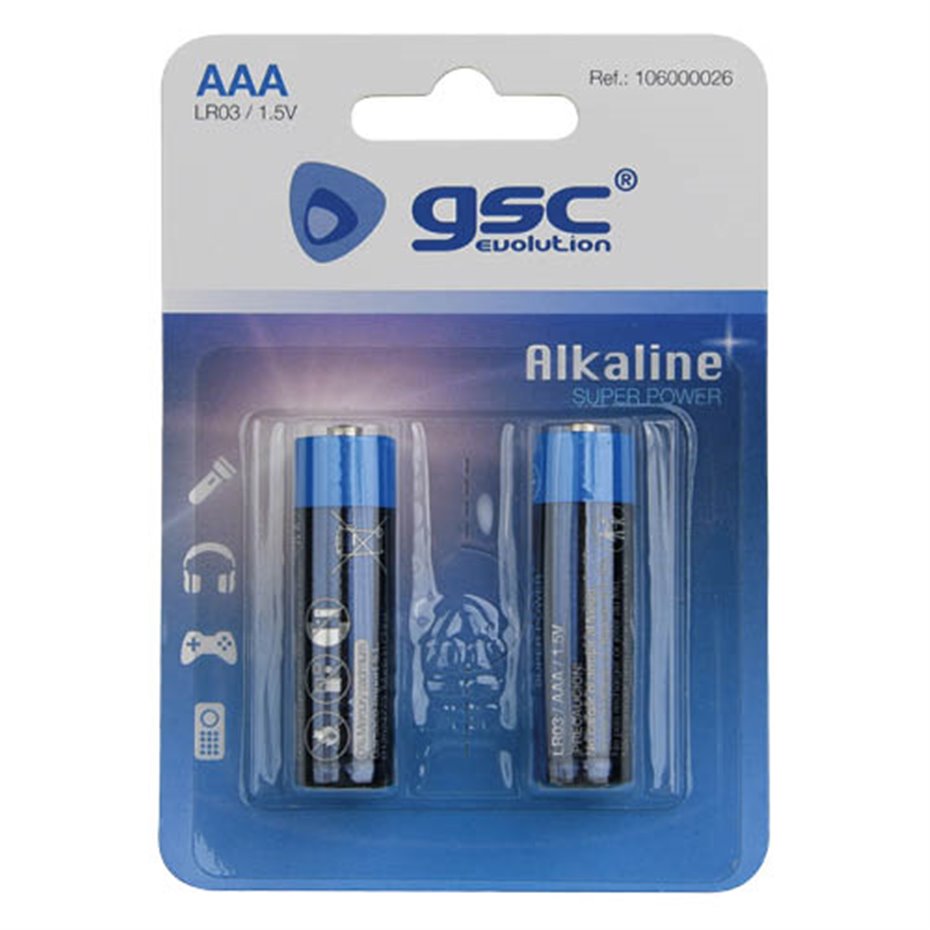 Pila alcalina GSC evolution LR03 (AAA) Blister 2u